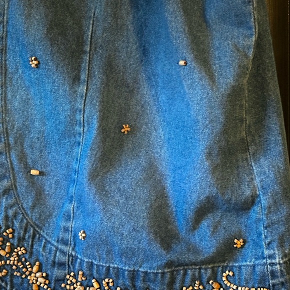 Tantrums Blue Denim Vest with Gold Beading Vintage - Picture 6 of 11